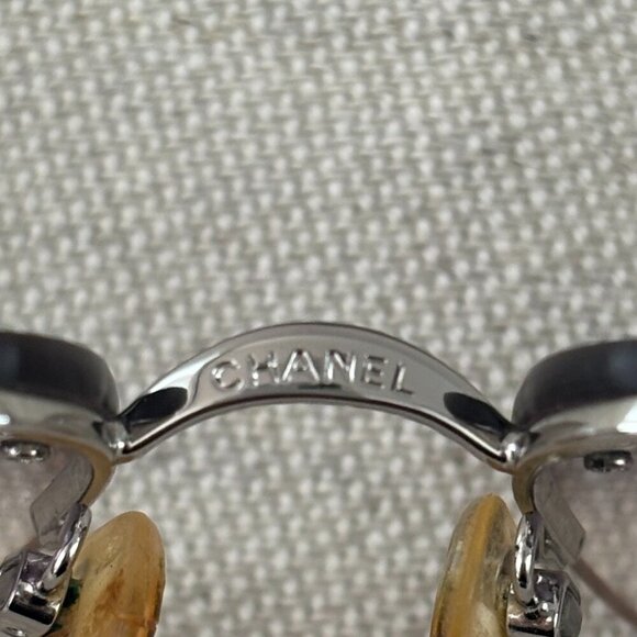 Chanel Vintage CC Sunglasses - Silver Iridescent - Rhinestones - 4095-B 124/Z1 main image 5